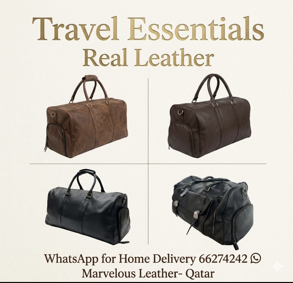 Leather Duffel Bag 
